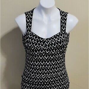 White House Black Market Geometric Print Sleeveless Top
